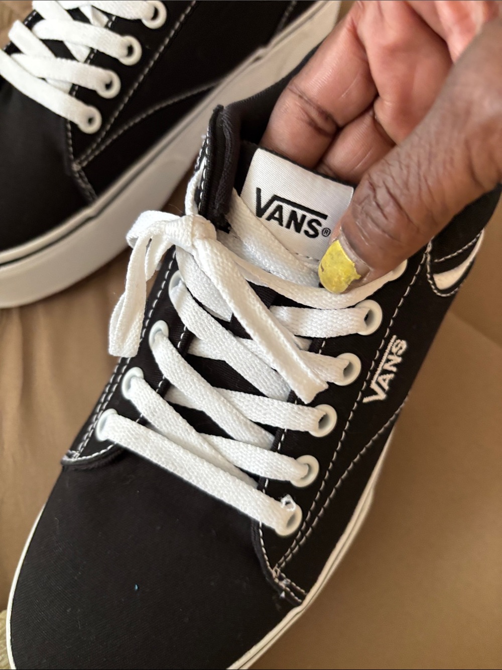 Vans Black Canvas Low-Top Sneakers - Picture 6 of 9